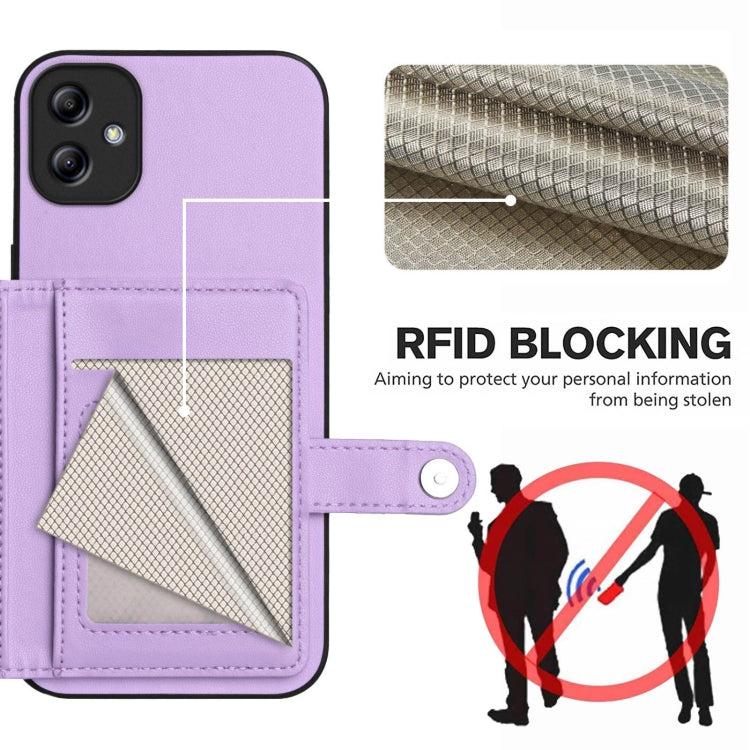 For Samsung Galaxy A04e Button Card Bag RFID Anti-theft Phone Case