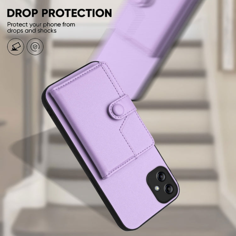 For Samsung Galaxy A04e Button Card Bag RFID Anti-theft Phone Case