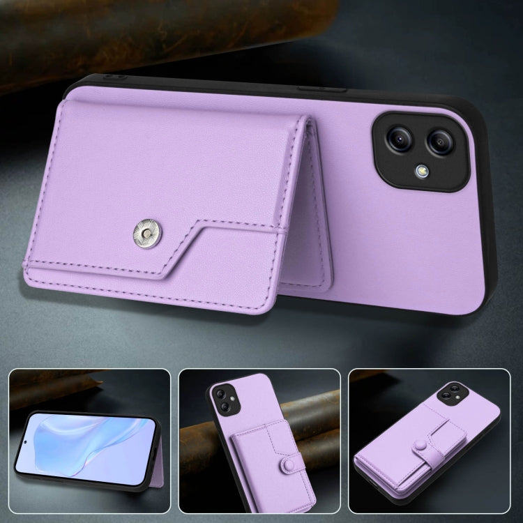 For Samsung Galaxy A04e Button Card Bag RFID Anti-theft Phone Case