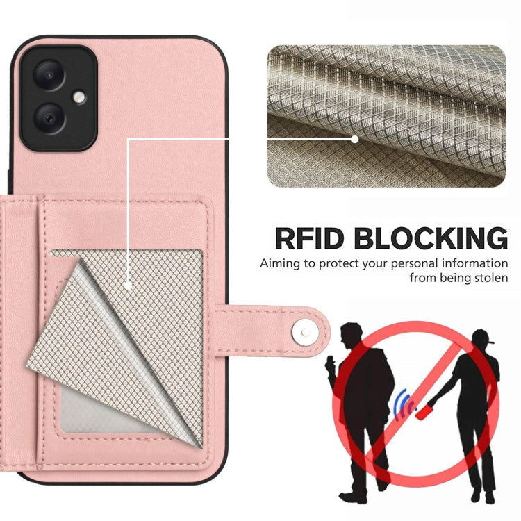 For Samsung Galaxy A05 4G Button Card Bag RFID Anti-theft Phone Case