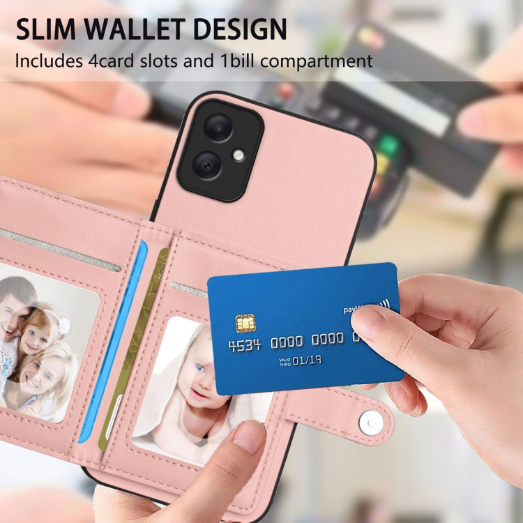 For Samsung Galaxy A05 4G Button Card Bag RFID Anti-theft Phone Case
