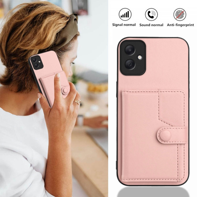 For Samsung Galaxy A05 4G Button Card Bag RFID Anti-theft Phone Case