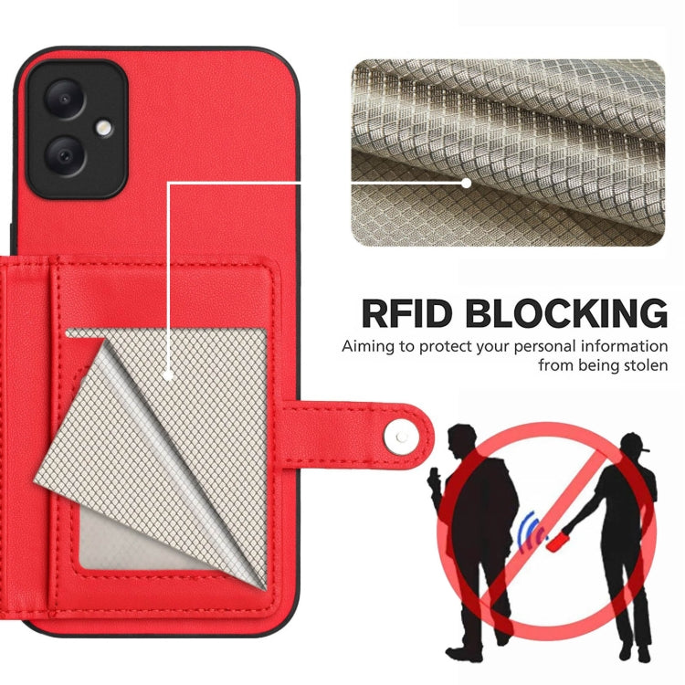For Samsung Galaxy A05 4G Button Card Bag RFID Anti-theft Phone Case