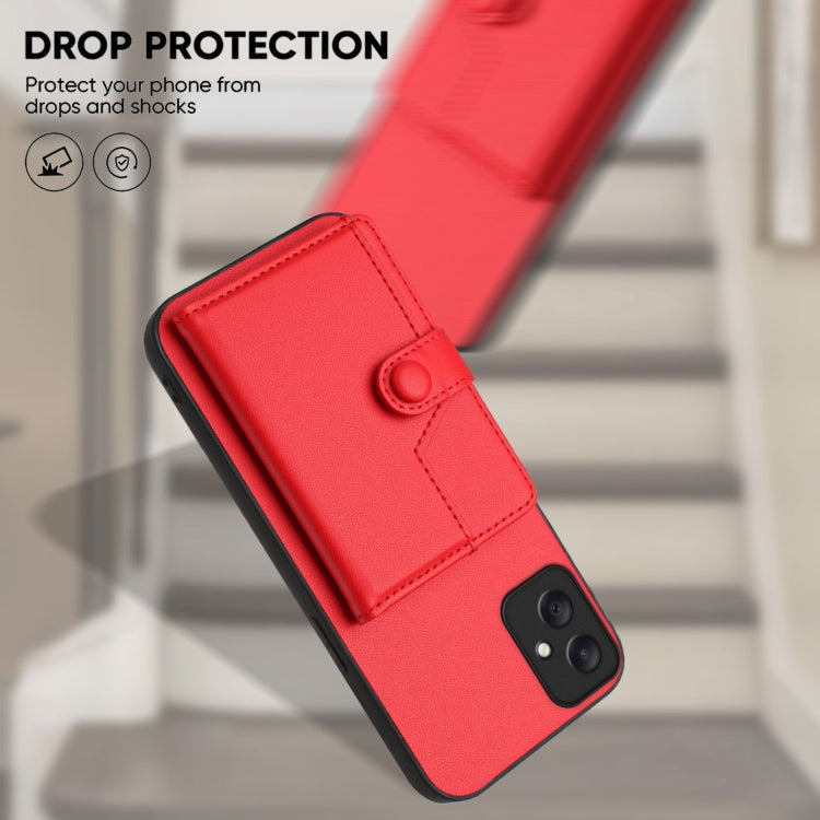 For Samsung Galaxy A05 4G Button Card Bag RFID Anti-theft Phone Case