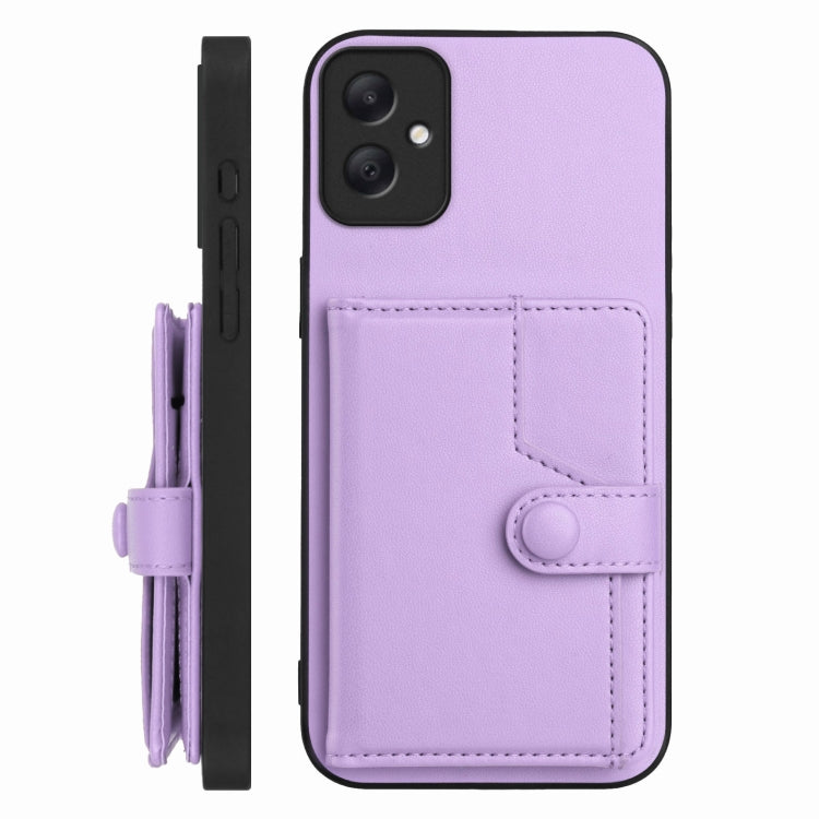 For Samsung Galaxy A05 4G Button Card Bag RFID Anti-theft Phone Case