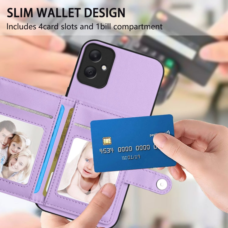 For Samsung Galaxy A05 4G Button Card Bag RFID Anti-theft Phone Case