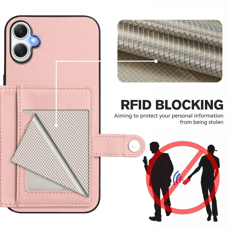 For Samsung Galaxy A06 4G Button Card Bag RFID Anti-theft Phone Case