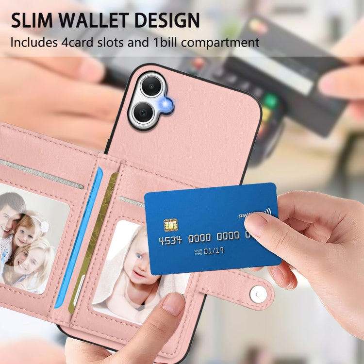 For Samsung Galaxy A06 4G Button Card Bag RFID Anti-theft Phone Case