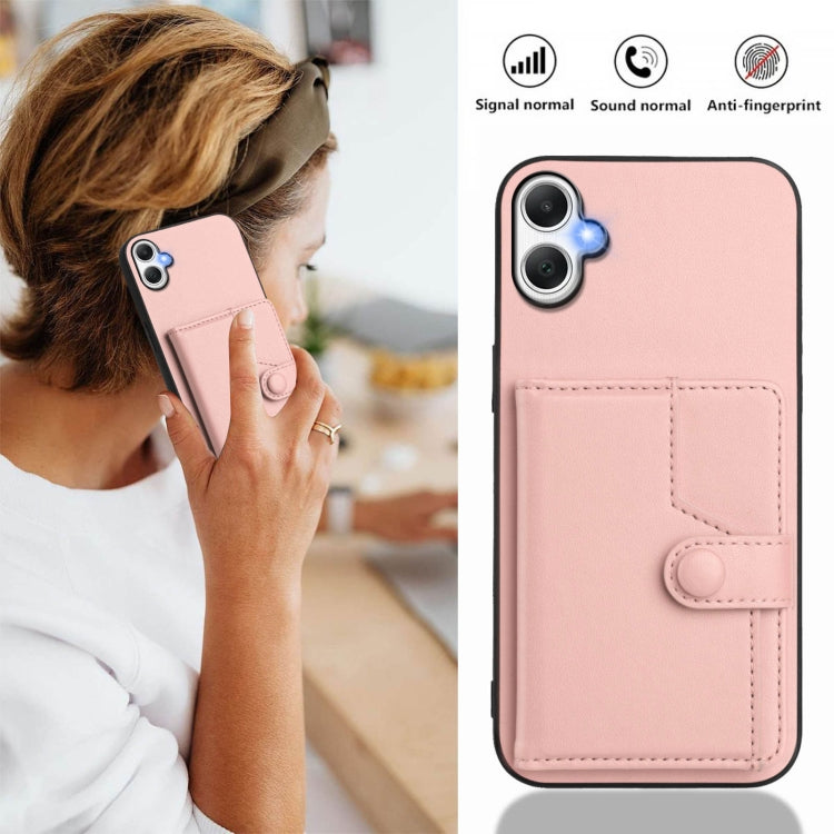 For Samsung Galaxy A06 4G Button Card Bag RFID Anti-theft Phone Case