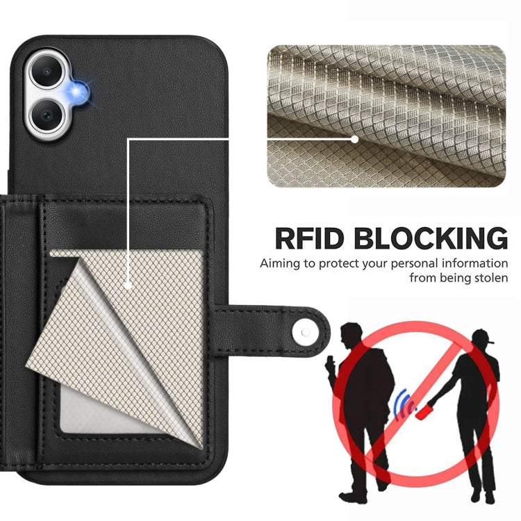 For Samsung Galaxy A06 4G Button Card Bag RFID Anti-theft Phone Case