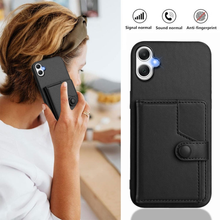 For Samsung Galaxy A06 4G Button Card Bag RFID Anti-theft Phone Case