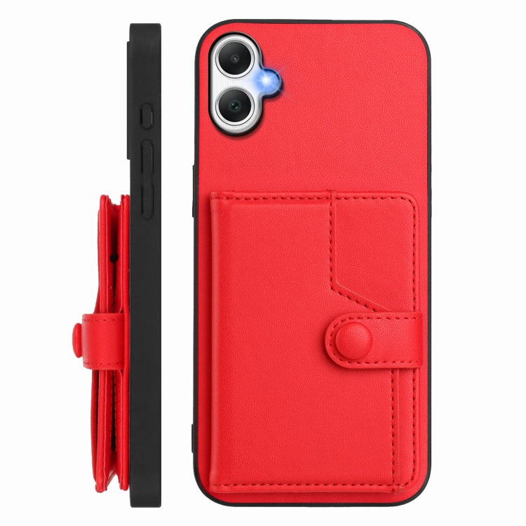 For Samsung Galaxy A06 4G Button Card Bag RFID Anti-theft Phone Case