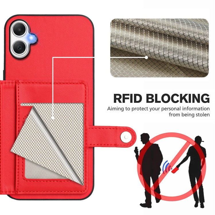 For Samsung Galaxy A06 4G Button Card Bag RFID Anti-theft Phone Case