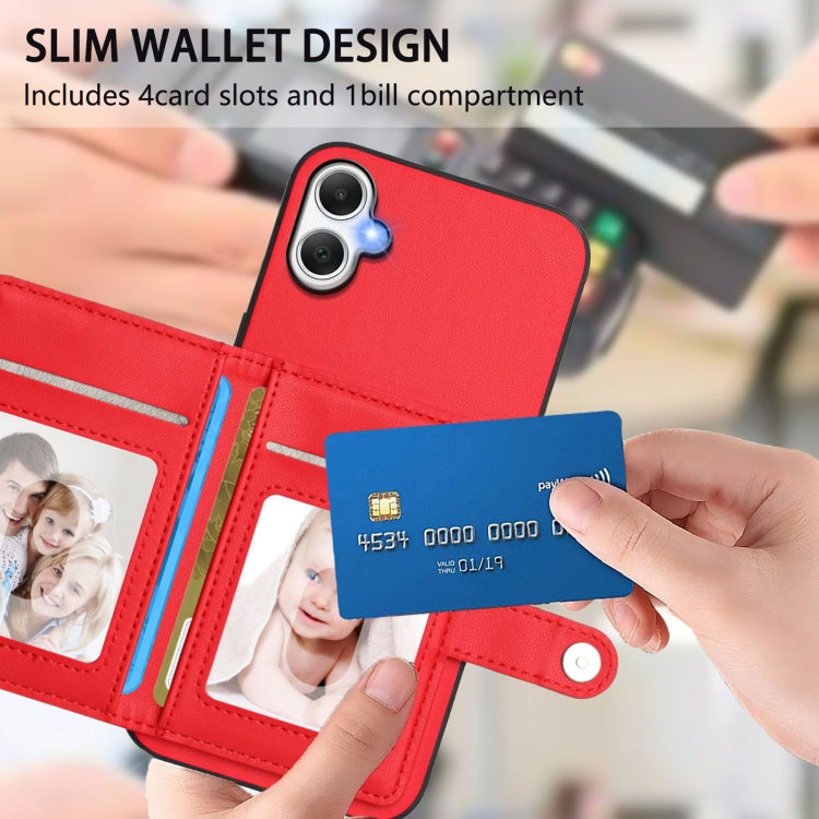 For Samsung Galaxy A06 4G Button Card Bag RFID Anti-theft Phone Case