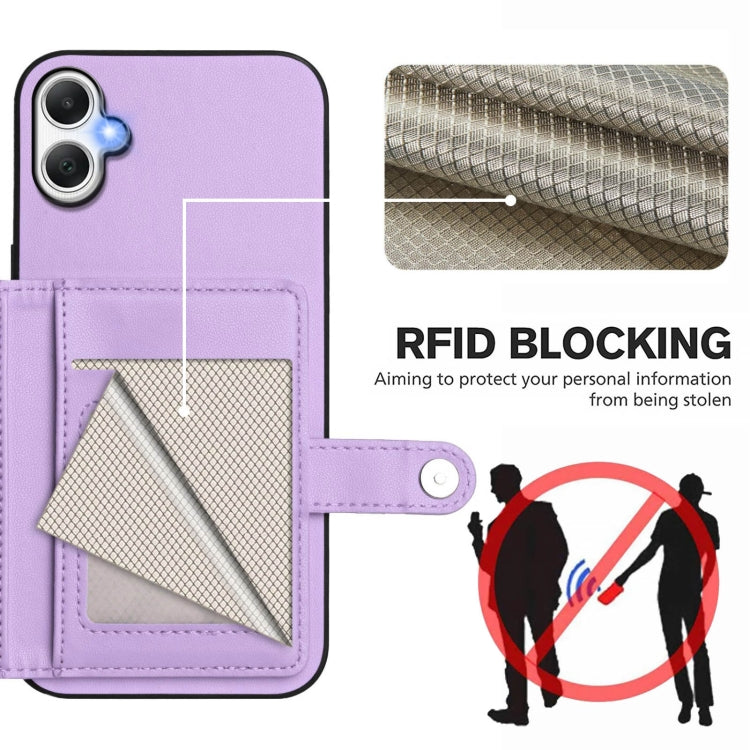 For Samsung Galaxy A06 4G Button Card Bag RFID Anti-theft Phone Case