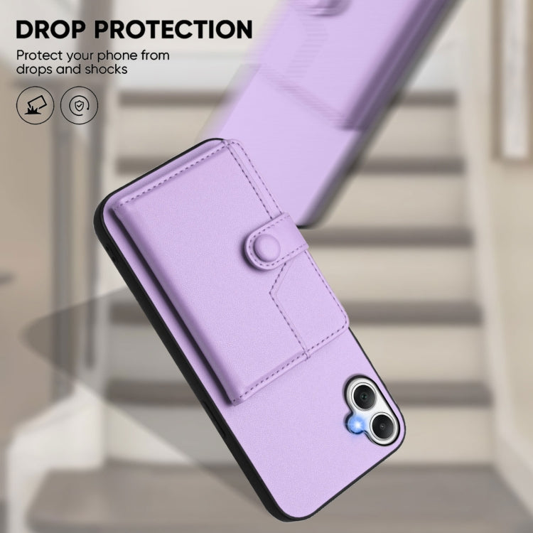 For Samsung Galaxy A06 4G Button Card Bag RFID Anti-theft Phone Case