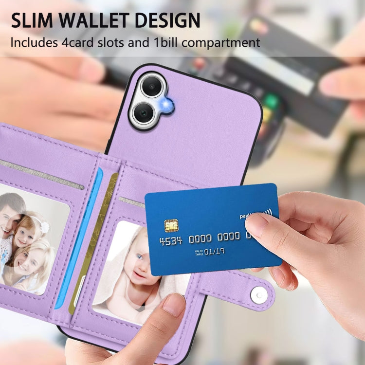 For Samsung Galaxy A06 4G Button Card Bag RFID Anti-theft Phone Case