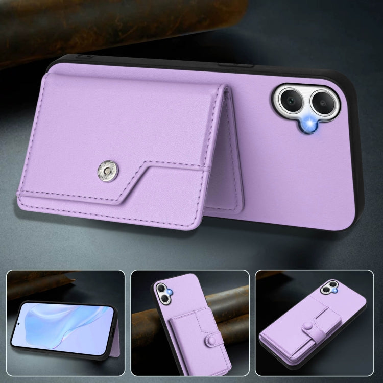 For Samsung Galaxy A06 4G Button Card Bag RFID Anti-theft Phone Case