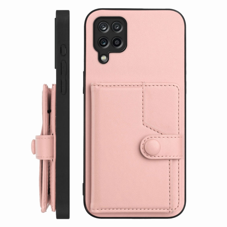 For Samsung Galaxy A12 Button Card Bag RFID Anti-theft Phone Case