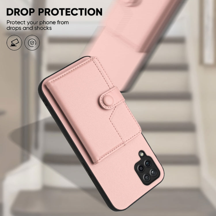 For Samsung Galaxy A12 Button Card Bag RFID Anti-theft Phone Case