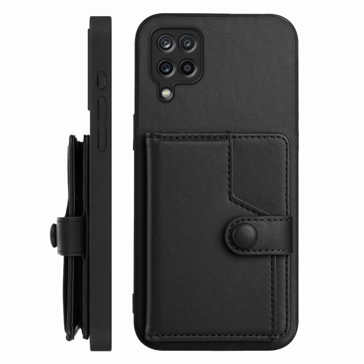 For Samsung Galaxy A12 Button Card Bag RFID Anti-theft Phone Case