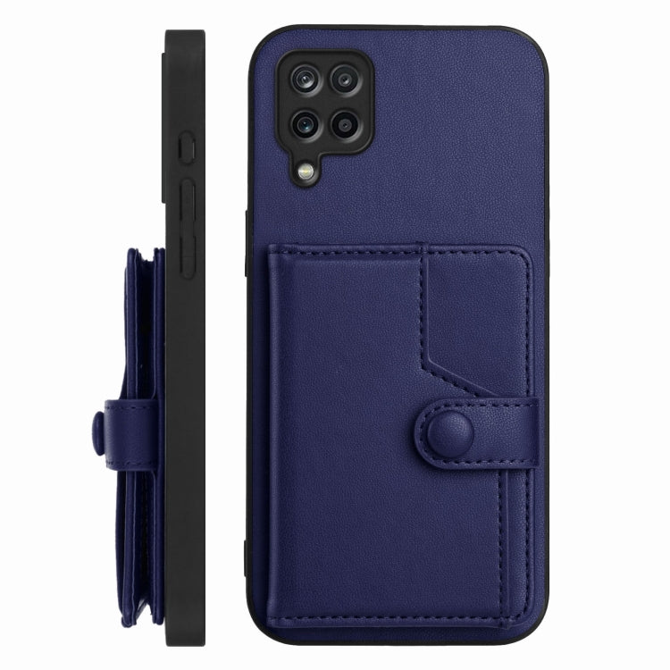 For Samsung Galaxy A12 Button Card Bag RFID Anti-theft Phone Case
