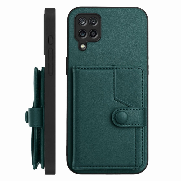 For Samsung Galaxy A12 Button Card Bag RFID Anti-theft Phone Case