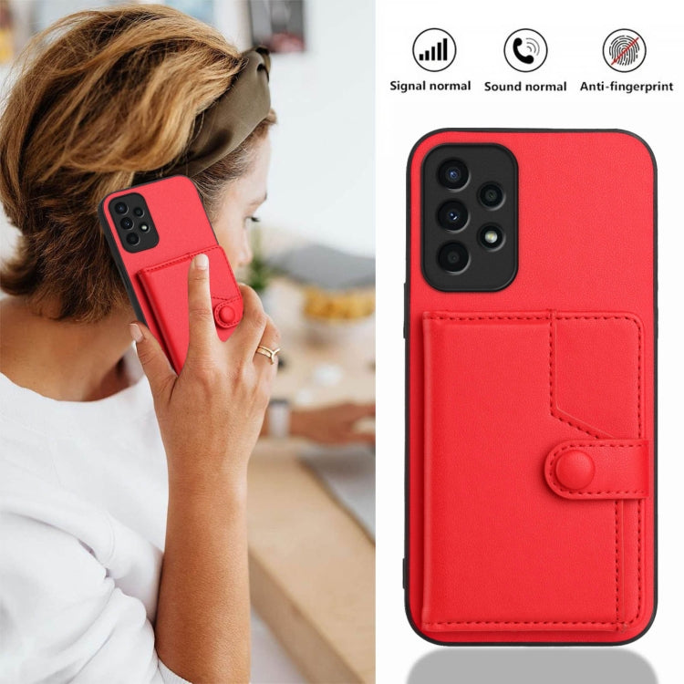 For Samsung Galaxy A13 4G Button Card Bag RFID Anti-theft Phone Case