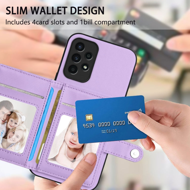 For Samsung Galaxy A13 4G Button Card Bag RFID Anti-theft Phone Case
