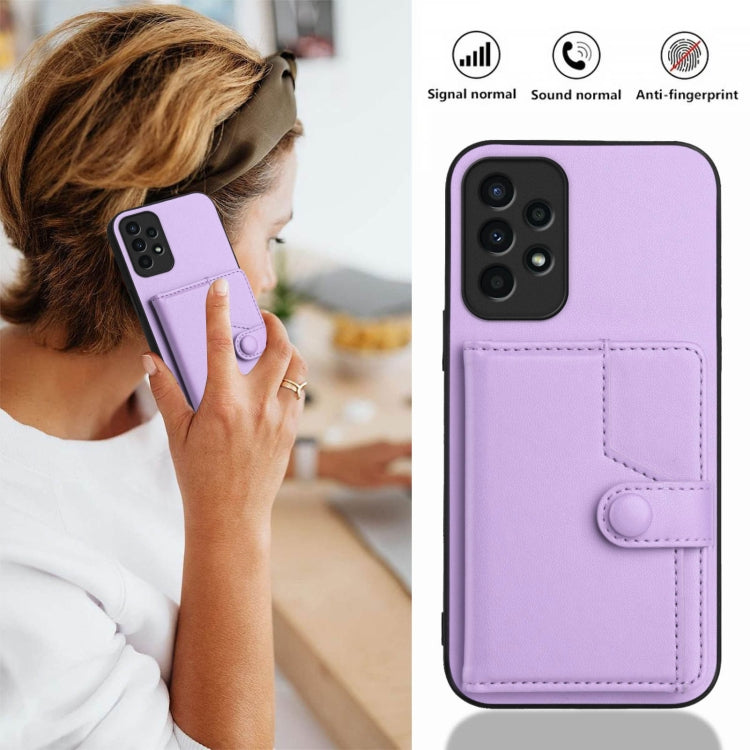 For Samsung Galaxy A13 4G Button Card Bag RFID Anti-theft Phone Case