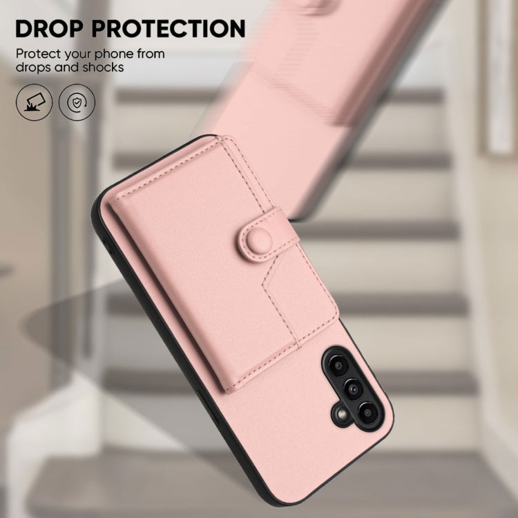 For Samsung Galaxy A13 5G / A04s Button Card Bag RFID Anti-theft Phone Case