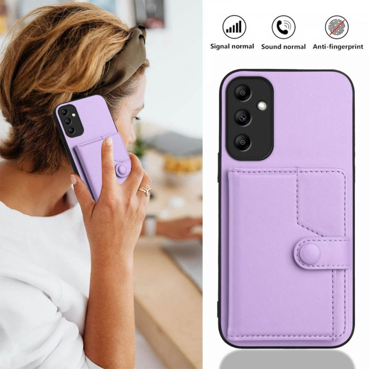 For Samsung Galaxy A14 5G Button Card Bag RFID Anti-theft Phone Case
