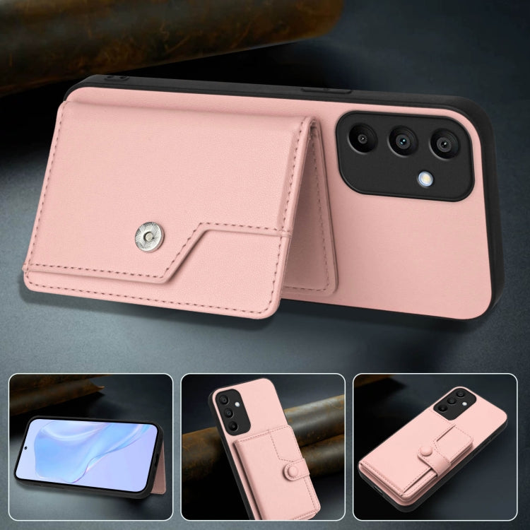 For Samsung Galaxy A15 4G Button Card Bag RFID Anti-theft Phone Case