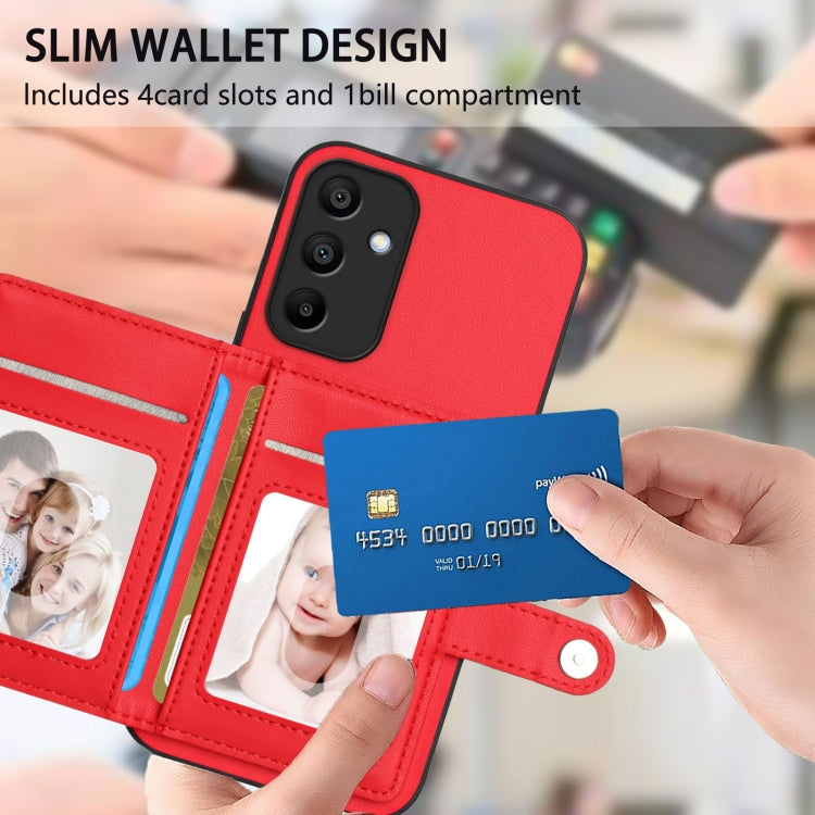For Samsung Galaxy A15 4G Button Card Bag RFID Anti-theft Phone Case
