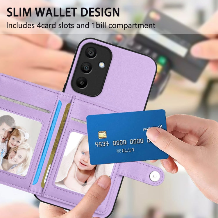 For Samsung Galaxy A15 4G Button Card Bag RFID Anti-theft Phone Case