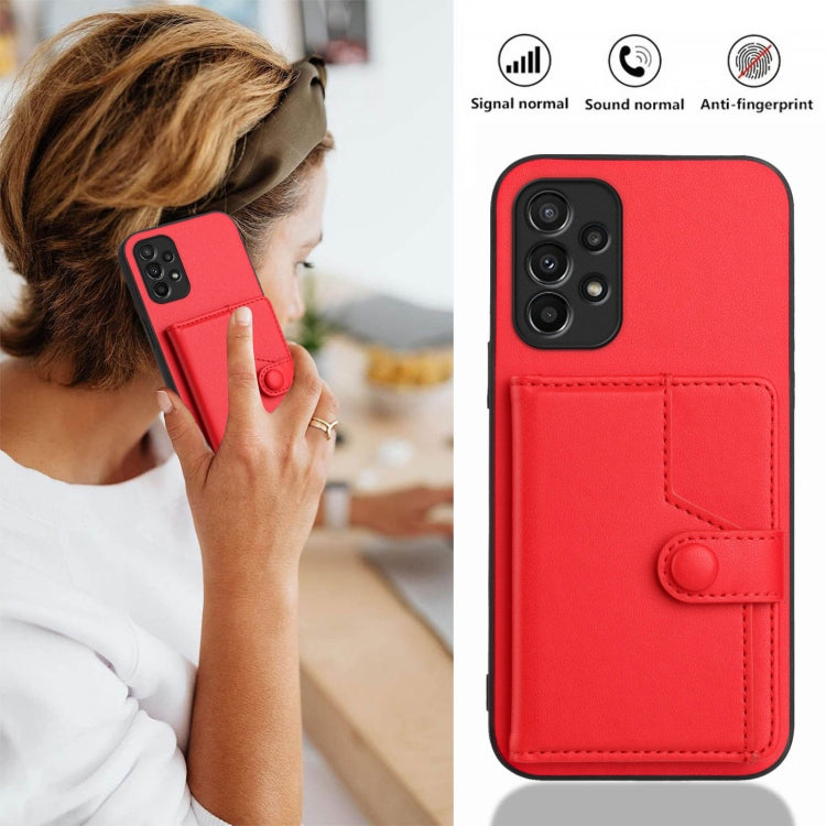 For Samsung Galaxy A23 165.4mm Button Card Bag RFID Anti-theft Phone Case