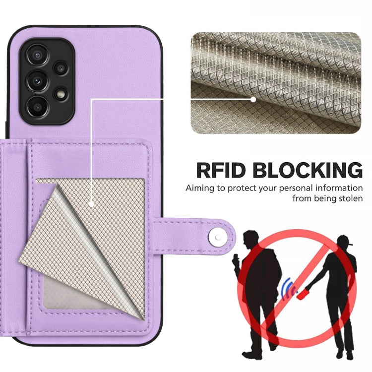 For Samsung Galaxy A23 165.4mm Button Card Bag RFID Anti-theft Phone Case