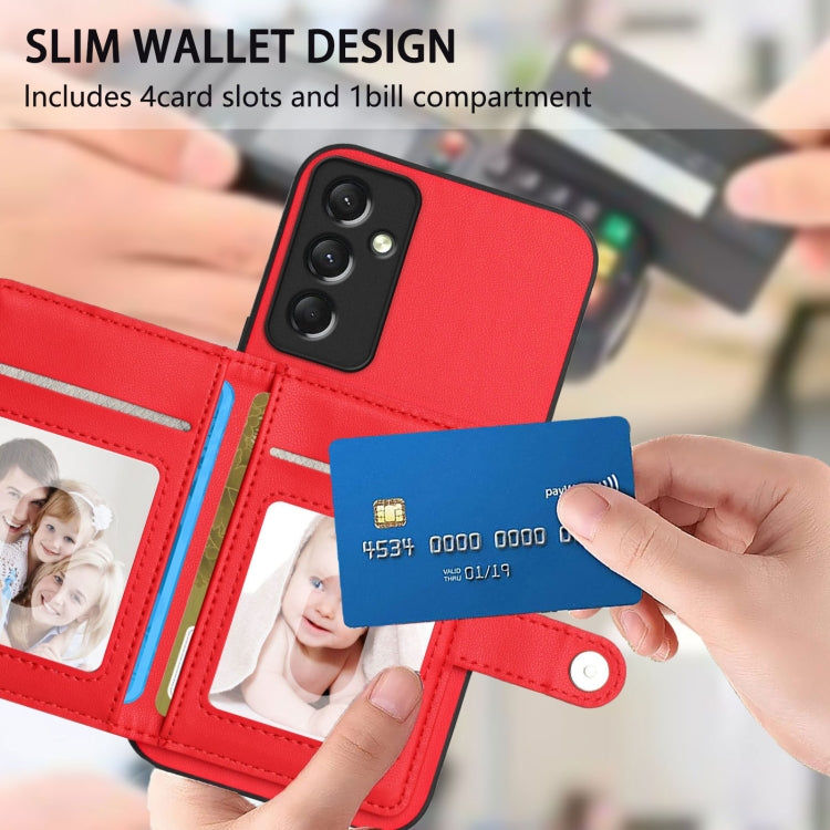 For Samsung Galaxy A24 4G Button Card Bag RFID Anti-theft Phone Case