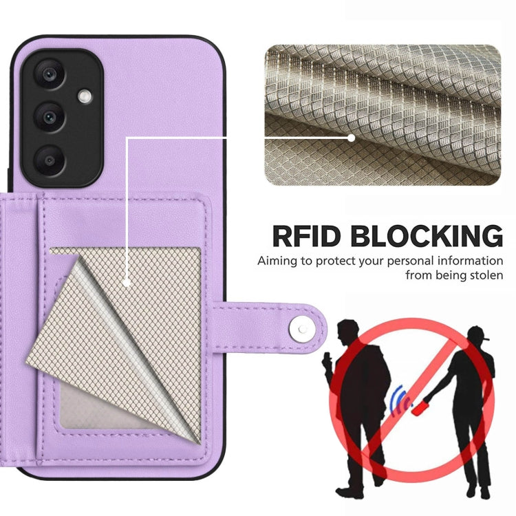 For Samsung Galaxy A25 4G Button Card Bag RFID Anti-theft Phone Case