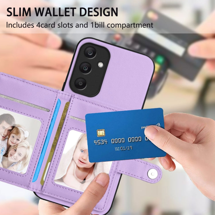 For Samsung Galaxy A25 4G Button Card Bag RFID Anti-theft Phone Case