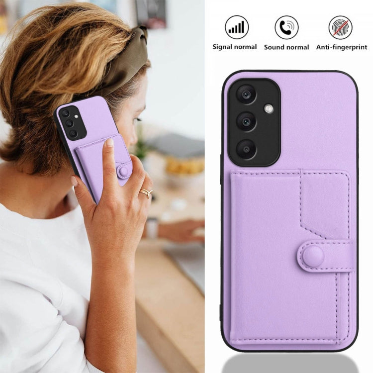 For Samsung Galaxy A25 4G Button Card Bag RFID Anti-theft Phone Case
