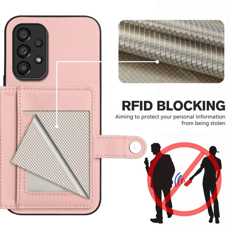 For Samsung Galaxy A33 5G Button Card Bag RFID Anti-theft Phone Case