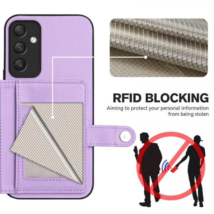 For Samsung Galaxy A35 5G Button Card Bag RFID Anti-theft Phone Case