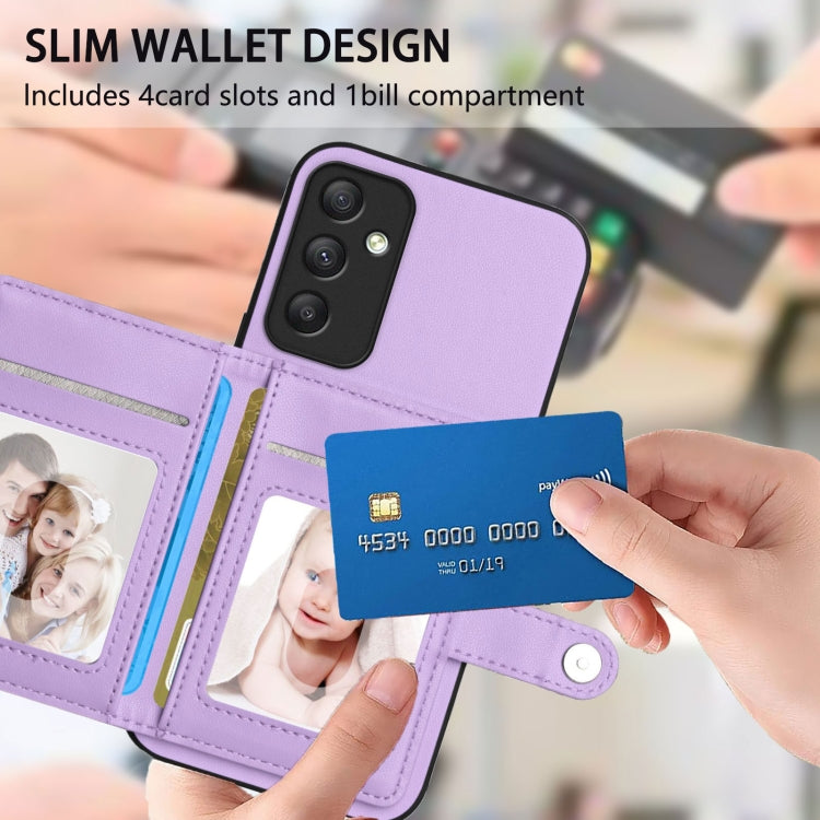 For Samsung Galaxy A35 5G Button Card Bag RFID Anti-theft Phone Case