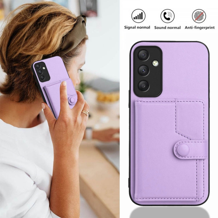 For Samsung Galaxy A35 5G Button Card Bag RFID Anti-theft Phone Case
