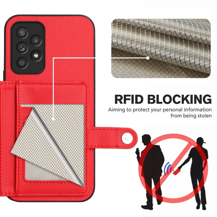 For Samsung Galaxy A52 Button Card Bag RFID Anti-theft Phone Case