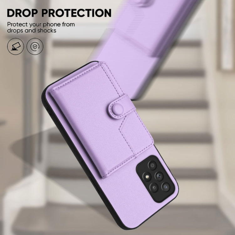 For Samsung Galaxy A52 Button Card Bag RFID Anti-theft Phone Case