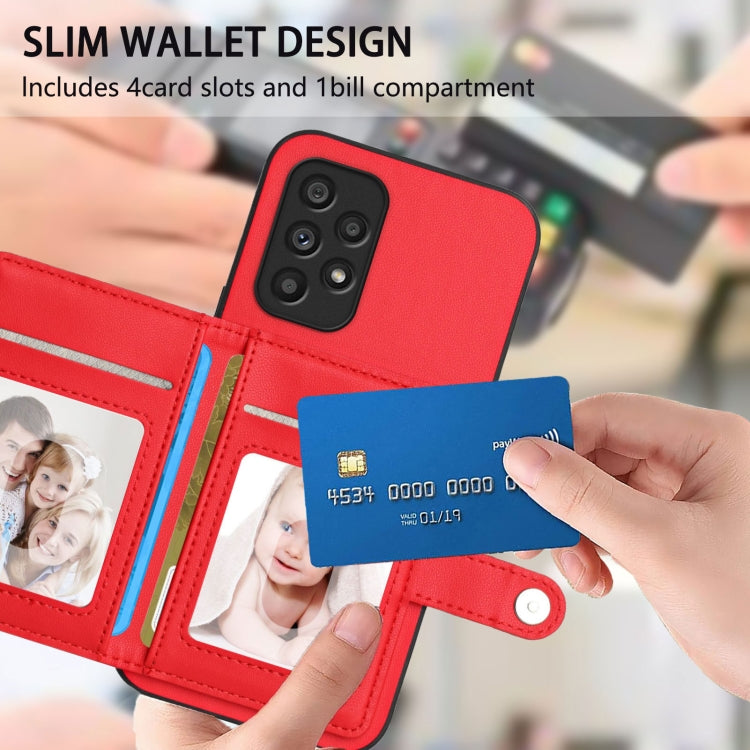 For Samsung Galaxy A53 5G Button Card Bag RFID Anti-theft Phone Case
