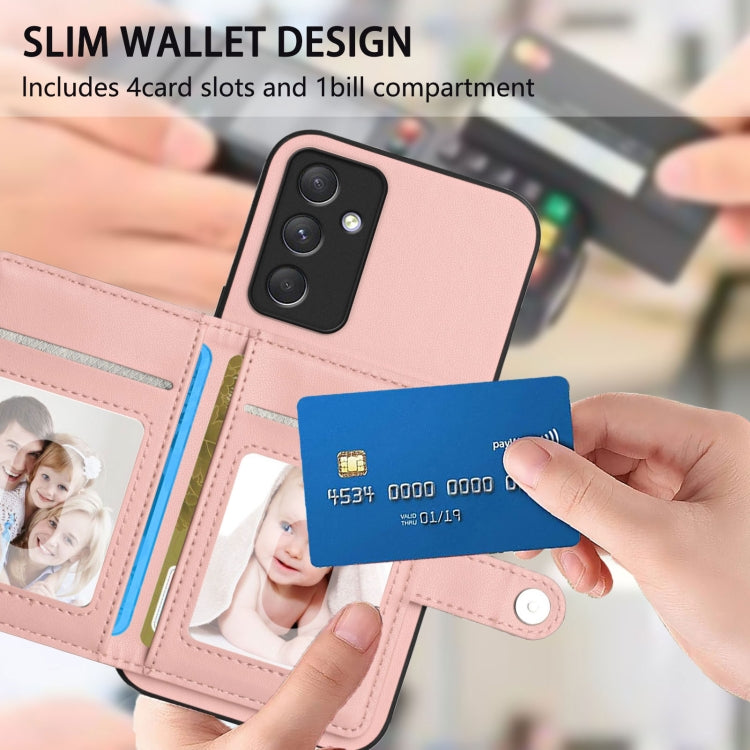 For Samsung Galaxy A54 5G Button Card Bag RFID Anti-theft Phone Case