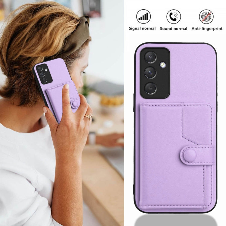 For Samsung Galaxy A54 5G Button Card Bag RFID Anti-theft Phone Case